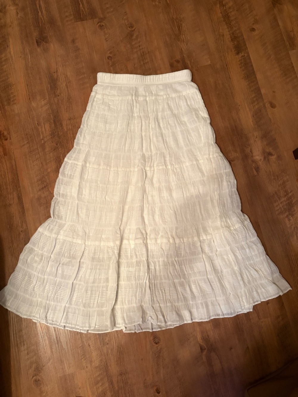 Max Studio White Tiered Maxi Skirt with white underskirt ( new with tag )